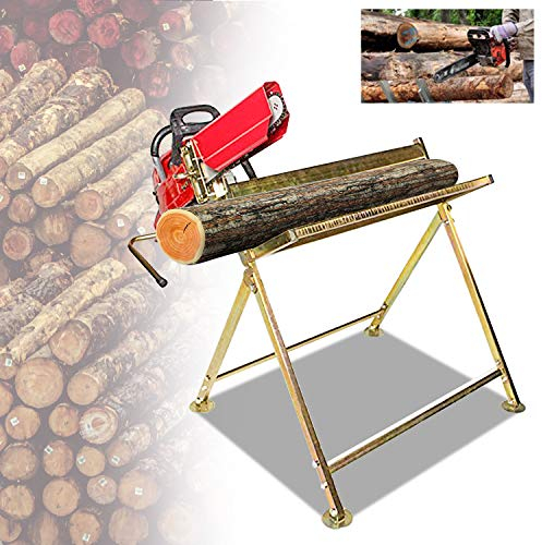 Daromigo Chevalet de sciage avec support de tronçonneuse, protection de chaîne, jauge 81 x 72 x 78,5 cm, support de scie stable pliable jusqu'à 150 kg, convient pour les ateliers de scierie