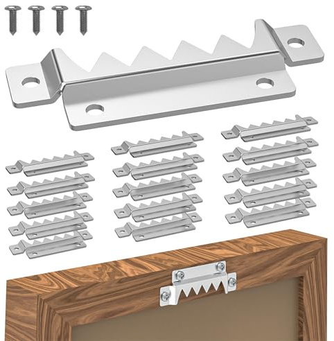 15 Pcs Sawtooth Picture Hangers, Heavy Duty Picture Hanging Hardware with Screws, Large Saw Toothed Picture Frame Brackets for Solve Heavy Picture Hanging, Canvas Picture Frame Hooks Support 300lbs