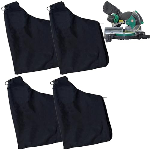 4 PACK Black Dust Collection Bag for Miter Saw 255 Model, Adjustable Stand Dust Collector Bags with Zipper and Wired for Tank Belt Sander, Edge Planer, Diagonal Saw Saw Miter Saw Accessories