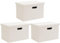 Wintao Storage Boxes with Lids, Storage Baskets for Shelves Toy Box Collapsible Fabric Bins Home & Office Beige Medium Large 39 x 27 x 25 cm 3 Pack