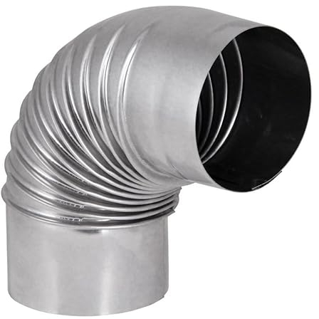 Ofenrohr FAL Rauchrohr feueraluminiert Kaminrohr Abgasrohr Ofenzubehör Ofenknie Bogen 90° 100 mm