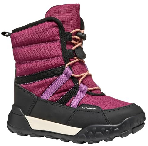 Geox J TREKKYUP Girl B AB Snow Boot, DK Raspberry/Black, 36 EU