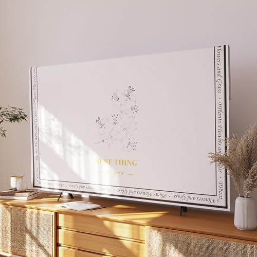 VUT Schlafzimmer-Wand-tv-staubschutz, Französische Elegante Tv-abdeckungen, Weicher Kristall-samtstoff, Staubdichter Schutz Für Flachbildfernseher, Smart-tvs(Size:47-48in(115x70cm),Color:C)