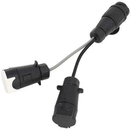 Aramox Câble D'extension de Remorque, 13 Broches vers Double Prise 7 Broches, Prise de Remorquage 12 V, Adaptateur de Remorquage de Remorque de Européen, Prise de Conversion de