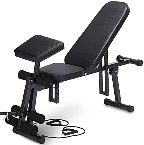 JJKJYXGS Hantelbank, Hantel, Gewichtheben, verstellbare Hantelbank, Sit-ups, Fitnessgeräte, verstellbares Rückenbrett, Heim-Multifunktions-Klapphantelbank für Männer und Frauen