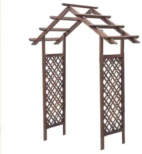 NILZA Wooden Garden Archway Rose Arch Wood Archway Pergola Trellis Climbing Plants Frame, Weatherproof Wedding Arch Trellis Arch Outdoor Arbor For Garden Decoration (Size : Straight iron feet)