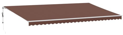 vidaXL Gelenkarmmarkise, Markise Ausziehbar Automatisch mit LED, Sonnenmarkise für Terrasse Balkon, Sonnenschutz Balkonmarkise Terrassenmarkise, Braun 600x300cm