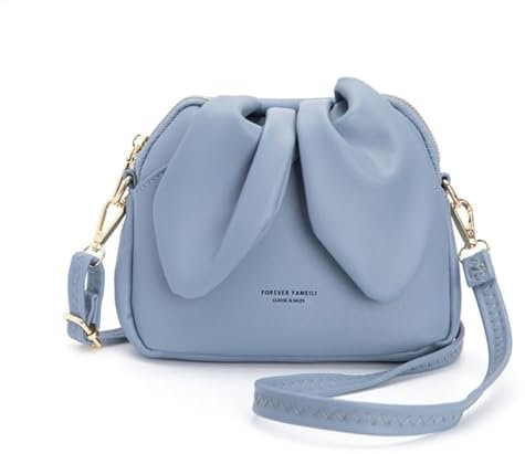 Jiqoe Umhängetasche für Damen und Mädchen, einfarbig, Umhängetasche, großes Fassungsvermögen, Beuteltasche, vielseitig einsetzbar, modisch, süße Taschen mit Hasenohren