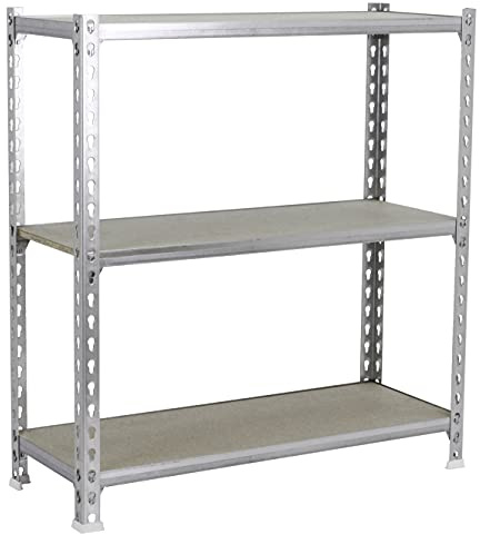 PROREGAL Schwerlastregal SMALL MULI | HxBxT 100x90x30cm | 3 Fachböden | Fachlast 150kg | Verzinkt | Lagerregal Kellerregal Werkstattregal