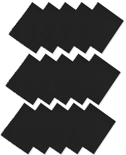 15er Pack BrillenputztüCher,MikrofasertüCher BrillenreinigungstüCher,Microfaser Putztuch FüR Brillen, Bildschirme, Tabletten, GläSer 5.7 X 6.7 Zoll (14.5 X 17cm)-Schwarz