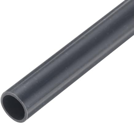 sourcing map 5/16 Inch PVC Rigid Tube Round Pipe Tubing Hardware Tubing 8mm ID 10mm OD 9 Length Dark Grey High Impact for Water Pipe, Crafts, Cable Sleeve