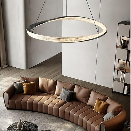 Turtipon Moderne Kronleuchter Kristall Wohnzimmer Kronleuchter Kreatives Design Kreis Wohnzimmer Kronleuchter LED Aluminium Tricolor 3000K 4000K 7000K Wohnzimmer Schlafzimmer Kronleuchter