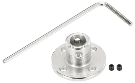 sourcing map 4 Pcs 6.35mm Flange Coupling Connector Rigid Guide Model Coupler Accessory Shaft Axis Fittings with Mini Hex Wrench and Fastening Screw for DIY RC Model Motors,Silver