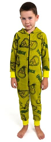 United Labels Tuta con Cappuccio del Grinch per Bambini e Bambine - Tuta Pigiama per Bambini a Maniche Lunghe Verde (DE/NL/SE/PL, Numerico, 110, 116, Regolare, Verde)