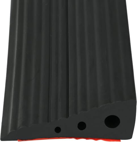 Türschwellenrampen Schwellenrampe 2,5x6,5x100cm, Schwelle Übergangsschiene Selbstklebend, Gummirampe Auffahrrampe für Rollstuhl, Kinderwagen, Rollator, Türöffnungen oder Badezimmer, Schwarz