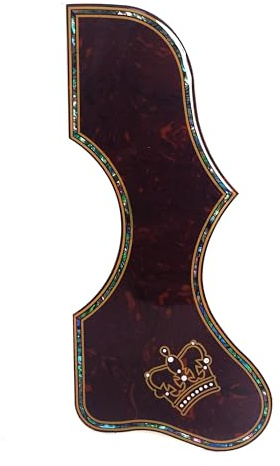 Abalone Shell Intarsien Akustikgitarre Pickguard für Gibson J200, SJ200 oder 40-43 Zoll Akustikgitarren, handgefertigte Krone und gelbe Rose Designs, einfache Klebemontage (braune Schildkröte)
