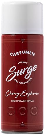 Carfume Classic Cherry Euphoria Surge Can | Premium Ripe Cherries & Rich Fruit Fragrance | Luxury Red Unisex Car Air Freshener Spray - Odour Eliminator - UK Made Car Accessories