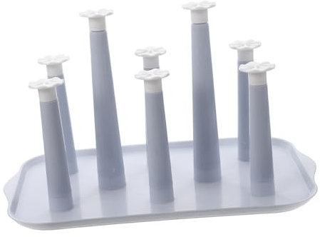 PartyKindom Tassentrockner Kunststoff Abtropfständer Grau Blau Wasserkaraffenhalter Für Küche Mit Abfluss Platzsparender Gläserhalter Für Wohnraum Und Büro