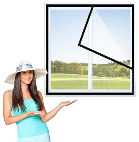 40x50cm,Fliegengitter für Fenster | Einfache Montage - kein Bohren oder Schrauben