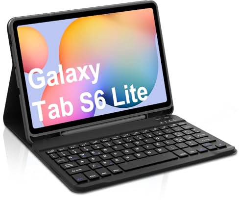 Occtingkind, Tastiera per Samsung S6 Lite, Cover con Tastiera S6 Lite 10,4, Custodia con Magnetische Rimovibile Bluetooth Keyboard per Galaxy P620/P615/P610 (2024/2022/2020), Italiano, USB C, Nero
