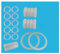 TGHDMD Juego de 15 Anillos de Sellado de Silicona, Color Blanco, compatibles con los componentes de Tubos de Las máquinas de Helado VEVOR YKF.