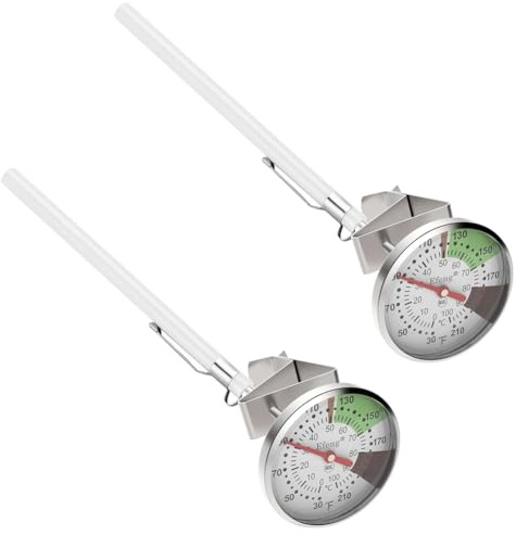 Nudiuhis Instant Read Pocket Milk Frothing Thermometer With1 Inch Dial 5 Inch Probe Clip,for the Coffee Drinks,