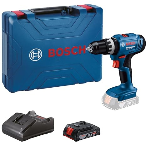 Bosch Professional 18V System Akku Schlagbohrschrauber GSB 18V-25 (max. Schrauben-Ø: 10 mm, inkl. 1x GBA 2.0 Ah, 1x GAL 18V-20, Handwerkerkoffer)