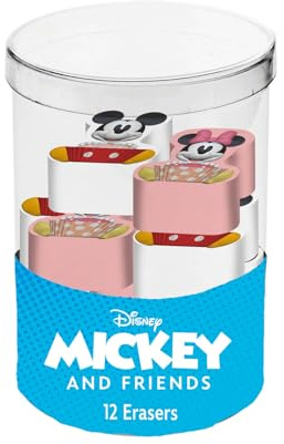 Disney Micky und Minnie Mix-Würfel mit 12 Radiergummis, Mehrfarbig
