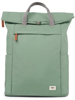 ROKA London Finchley A Large Recycled Canvas Rolltop Rucksack Backpack Frost