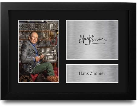 HWC Trading Hans Zimmer Geschenke: Gedrucktes, signiertes Autogrammbild für Fans von Filmkomponisten und Soundtracks - A4 Gerahmt