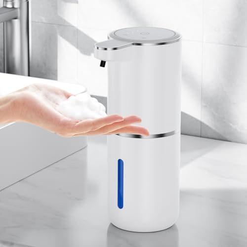 Fantictas Seifenspender Automatisch Wandbefestigung,1200mah elektrischer seifenspender 380ml Elektrischer Seifenspender ohne Bohren mit USB Wiederaufladbar, IPX5 Wasserdicht für Bad Toilette Küche