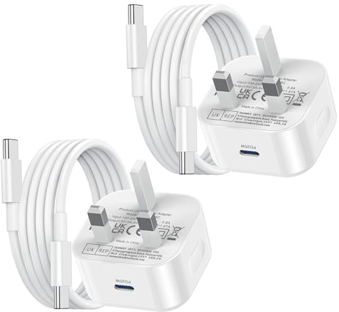 iPhone 17 16 Charger,2Pack Apple i 15 USB C Charger Cable and Plug Fast Charge for New iPhone 17 Pro/Air/17 Pro Max/16e/16 Plus/16 Pro/16 Pro Max/15 Series,1M Type C Charging Lead and USBC Head UK
