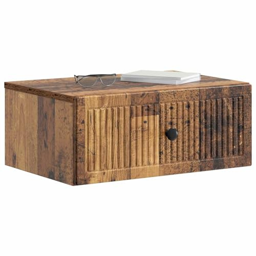 vidaXL Nachttisch Altholz 49 x 34,5 x 20 cm Holzwerkstoff, Schlafzimmermöbel, rechteckiger Nachttisch, Vintage-Style, viel Stauraum, klassischer Tisch-Deko