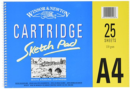 Winsor & Newton 6670233 spiralgebundener Skizzenblock, 25 Blatt - weiß, 110 g/m², DIN A4