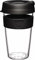 KeepCup Taza de café reutilizable de plástico ligero original con tapa a prueba de salpicaduras, 454 ml, color negro