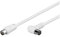 Goobay 67360 Cavetto Antenna Coax Ad Angolo Coassiale (80 dB), Schermatura Doppia, Bianco, 2.5m Lunghezza del Cavo