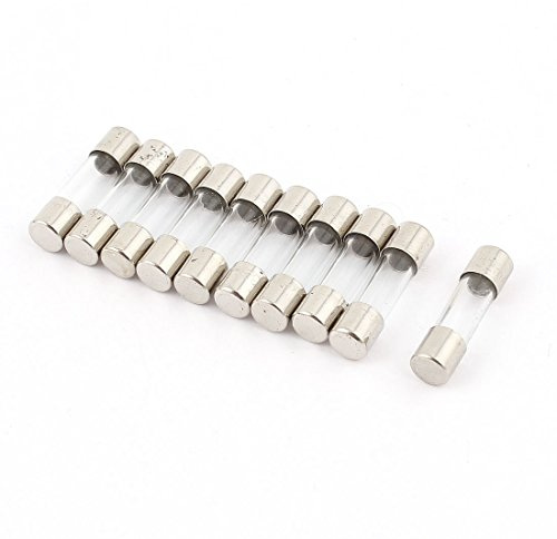 sourcing map 10 Pcs Rapide Fusion Verre Fusible 5x20mm 250V 32mA 0.032A