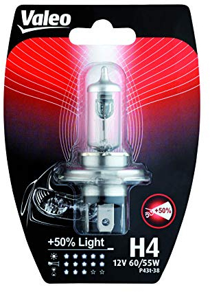 Valeo Halogen Glühlampe, H4-+ 50% Light-Blister x1, 32510