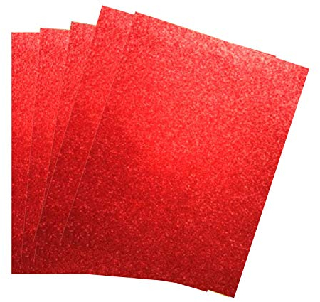 UIT 5 Bögen Glitzer-Moosgummi 5 Wahl (Rot)