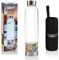Kristall-Wasserflaschen-Elixier-Set, enthält authentisches Labor-Citrin, blauer Apatit und klare Quarz-Heilkristalle, schwarze Neopren-Hülle, trinken Sie mit Edelsteinen angereichertes Wasser