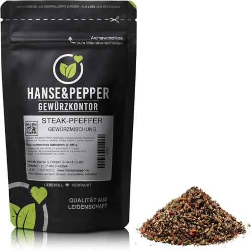 500g Steakpfeffer Gewürz Steak Pfeffer Gourmet Qualität Steakgewürz Grill Pfeffer Pfeffer Steak BBQ Gewürz Steakpfeffer Gewürzmischung Grillgewürz natürlich vom Hanse&Pepper Gewürze