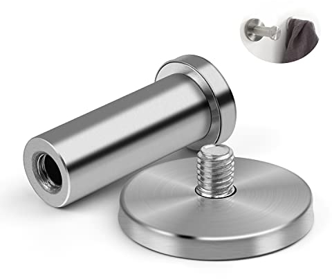 WJUAN 4 Piezas Ganchos de Pared Redondos Plata, Gancho de Pared de Acero Inoxidable de 53 mm Adecuado para Instalar en la Cocina, el Baño y el Dormitorio Principal para Colgar Objetos