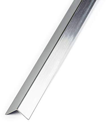 DQ-PP Profilé d'angle | 20 x 10 mm | 10 m (5 x 2 m) | Couleur : aluminium brossé | Matériau : PVC | Barre d'angle en plastique | Protection des bords extérieurs | Profilé d'angle d'angle en plastique