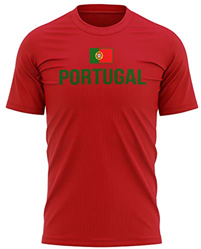 Maillot de football Portugal pour homme – Drapeau du Portugal – Cadeau de tournoi européen portugais – Top de football unique - Rouge - Large