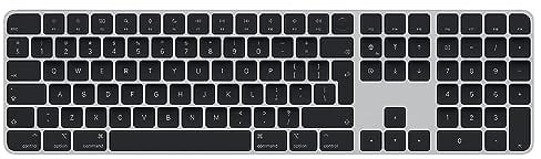 Apple Teclado Magic Keyboard con Touch ID y Teclado numérico: Recargable, con conexión Bluetooth y Compatible con Ordenadores Mac con Chip de Apple; Inglés Internacional, Teclas Blancas