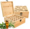 RoseFlower Bambus Ätherisches Öl Organisator Behälter Duftöle Display Ständer, 25 Löcher Aufbewahrungsboxen Raumdüftezubehör Koffer für Nagellack, Duftöle, Kosmetik, Duftöldiffusoren und Lippenstift