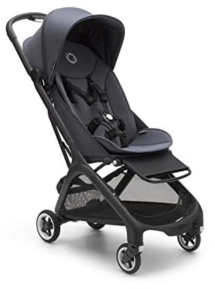 Bugaboo Butterfly Ultra Compact Travel Stroller, Small & Lightweight, Easy 1-Second Fold, Ergonomic and Extra Spacious City Pushchair from Baby to Toddler, Comfortable Steering, Black/Stormy Blue