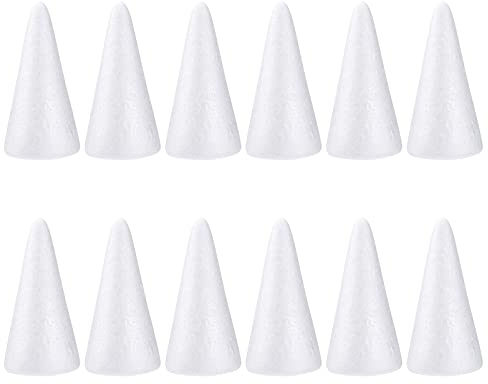 Happyyami Styropor Kugeln 12Pcs 15 cm ? - Schaumkegel Kegel Weihnachtskegel Formschaumschaumbaumkegel Platten Takis Chips