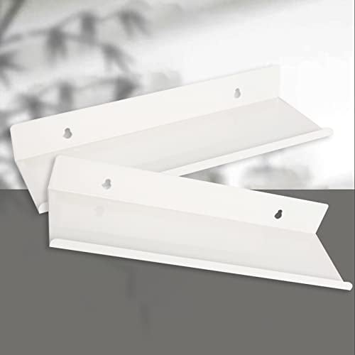 Etagere Murale Blanche Flottante, étagère Murale en Alliage d'aluminium pour Salle de Bain, Étagères Murales, Etagere Murale Blanche Flottante, étagère Murale Blanche(2 Pcs, 30CM,Blanc)