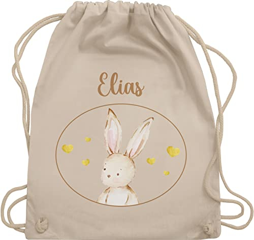 Turnbeutel Rucksack - Ostergeschenke Ostern - Osterhase - Süßer Hase Geschenk - Unisize - Naturweiß - easter gifts beutel osterngeschenke ostegeschenk personalisierte oster geschenke happy zu